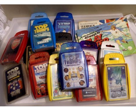 Fourteen packs of Top Trump cards and three incomplete tea card books. UK P&amp;P Group 1 (£16+VAT for the first lot and £2+V