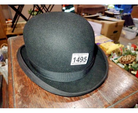 Christys of London size 7 1/8 bowler hat. UK P&amp;P Group 1 (£16+VAT for the first lot and £2+VAT for subsequent lots) 