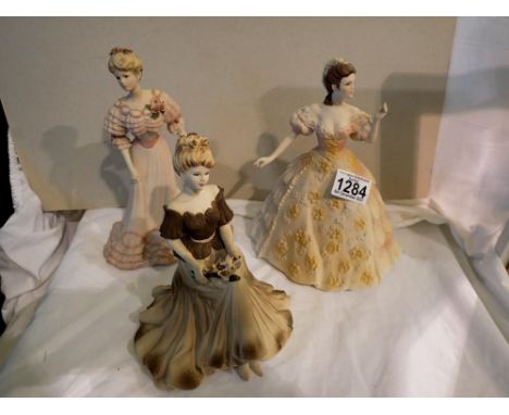 Three Coalport Age of Elegance figurines. UK P&amp;P Group 2 (£20+VAT for the first lot and £4+VAT for subsequent lots) 