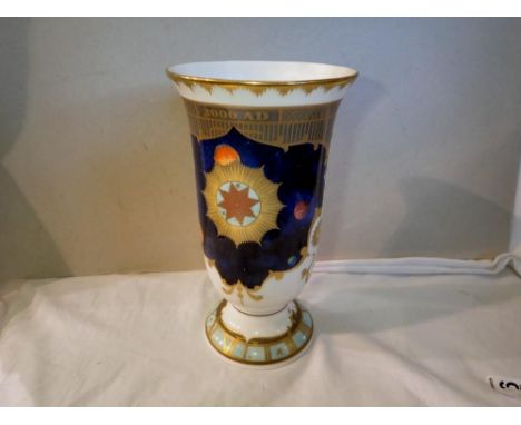 Royal Worcester vase to celebrate the Millennium. Not available for in-house P&amp;P 