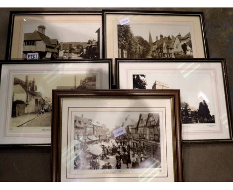 Four Francis Frith framed photographic prints and another, 18 x 30 cm. Not available for in-house P&amp;P 