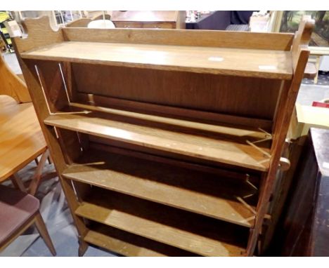 Oak five shelf bookcase, 92 x 25 x 120 cm H. Not available for in-house P&amp;P 