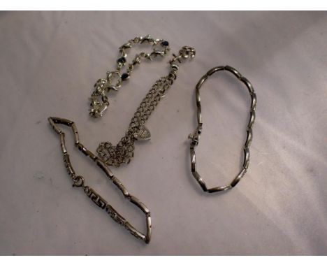Four 925 silver bracelets, largest L: 18 cm. UK P&amp;P Group 1 (£16+VAT for the first lot and £2+VAT for subsequent lots) 