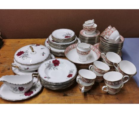 An extensive 'Corinth' pattern Royal Grafton tea set, together with a 'Rose to Remember' pattern Royal Stafford part dinner s