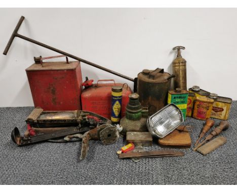 A quantity of vintage motor related items.