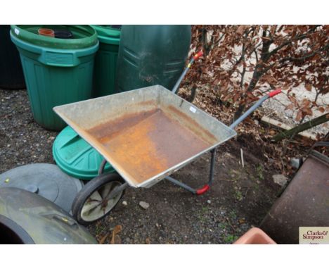 A light weight galvanised wheel barrow 