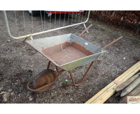 A light weight galvanised wheel barrow 