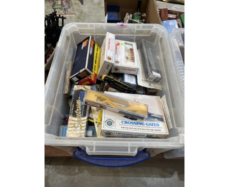 Two boxes of model railway to include locomotives, rolling stock, track and accessories