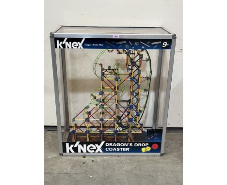 A K'Nex shop display, Dragon's Drop model in perspex case. 34" high