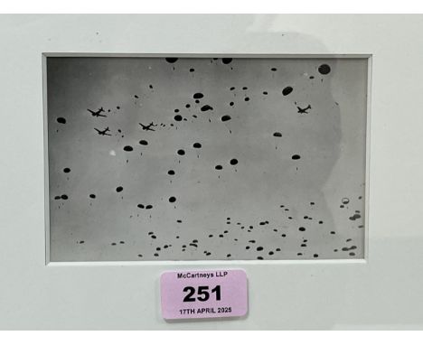 UNKNOWN PHOTOGRAPHER Paratroopers (Possibly Operation Plunder). Silver gelatin print on archival board. 3½" x 5½"
