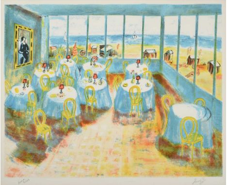 Carlos Nadal (1917-1998) Spanish"Restaurant"Signed, inscribed artist's proof from an edition of 150, lithograph, 44cm by 55cm