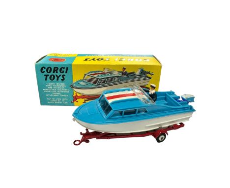 Corgi Dolphin 20 Cruiser on Wincheon Trailer No. 104, generally excellent in excellent to good plus box (some light crushing,
