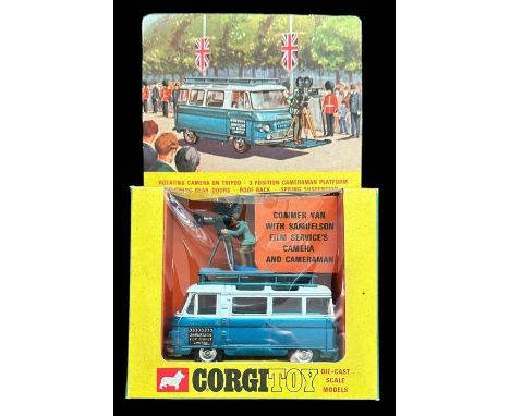 Corgi Commer camera van Samuelson Film No. 479, generally excellent in good plus window box (some mottling, small tear and li