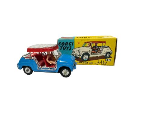 Corgi FIAT Ghia 600 Jolly blue with canopy, red interior and seated figures (2) No. 240, generally excellent in excellent box