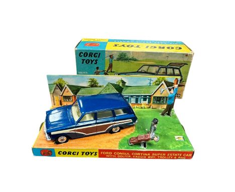 Corgi Ford Consul Cortina metallic blue No. 440, generally excellent in good plus box and inner pictorial plinth including ca