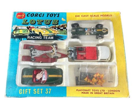 Corgi Lotus Racing Team No. GS37, generally excellent in Good Plus box (Some edge wear, small tear to flaps, dusty cellophane