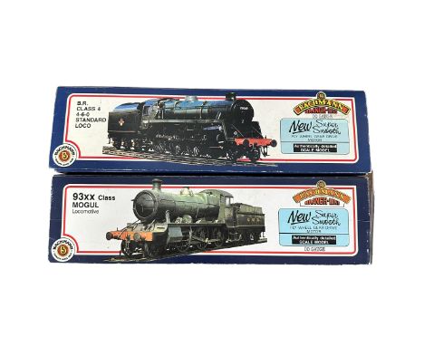 Bachmann pair of BR green locomotives and tenders, with 75029 4-6-0 No. 31-106 and 9319 mogul (in 31-802 box), generally exce