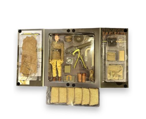 DID WWII 1940 BEF British Guards Officer John Colman No. K80050, 1/6th scale (approx. H30cm) dressed action figure, plus sand