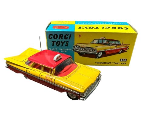 Corgi Chevrolet Taxi No. 480, generally excellent in excellent to good plus box (pencil marking 5/7 (?) to one end, some crea