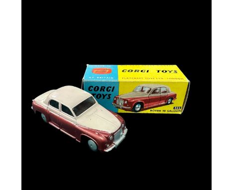 Corgi Rover 90 two-tone pale pink and metallic red No. 204, generally excellent in good plus blue and yellow box (pencil mark