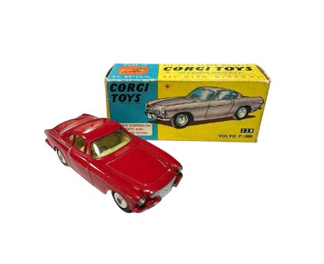 Corgi Volvo P.1800 red with lemon interior and spun hubs No. 228, generally excellent in good plus box (pencil marking 4/5 to