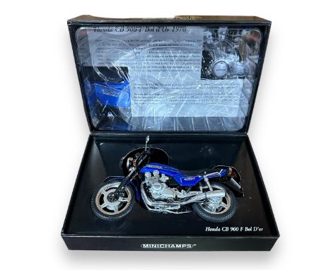 Minichamps 1978 Honda CB 900 F Bol D'or blue No. 122 161900 (Classic Bike series No. 80), 1/12th scale, generally excellent i