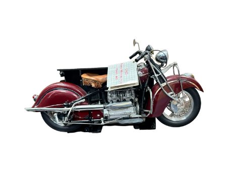 Franklin Mint 1942 Indian 442 motorcycle No. B11UL61, 1/10th scale diecast, generally excellent in excellent to good plus out