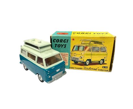 Corgi Ford Thames Airborne Caravan two-tone light green and blue-green No. 420, generally excellent in good plus box (ink mar