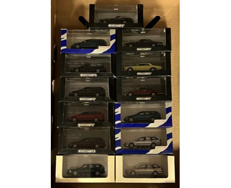 Minichamps 1/43rd scale collection, generally excellent in excellent to good plus plastic case boxes, with Jaguar XJ Nos. 400