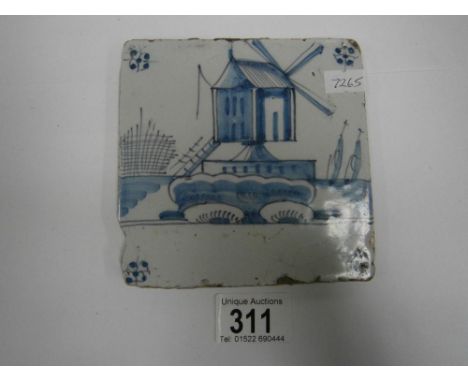 An old early Delft tile