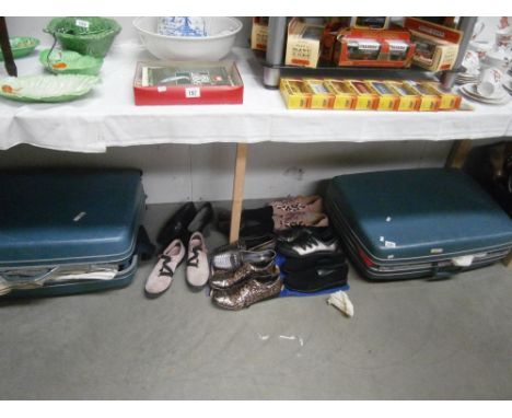 2 cases of vintage clothes and shoes etc.