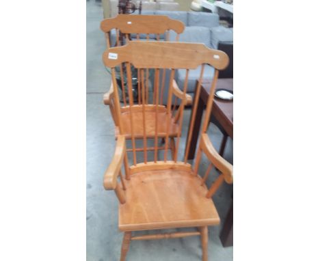 2 stick back carver chairs