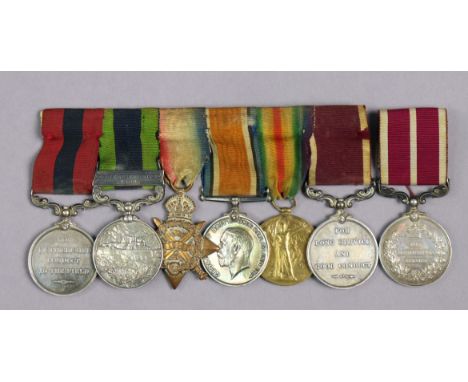 A DISTINGUISED CONDUCT MEDAL GROUP OF SEVEN awarded to J. Hughes, R.F.A/R.A/R.A.S.C; six mounted for wearing: Distinguished c