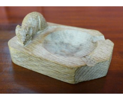 A Robert Mouseman Thompson oak ashtray