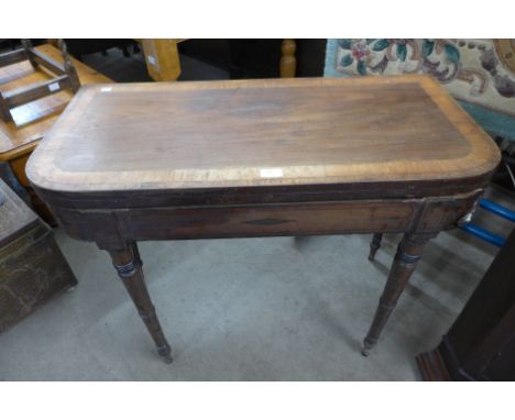 A George IV mahogany card table and a Victorian mahogany corner cupboard, a/f