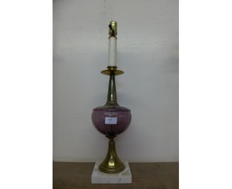 A decorative table lamp