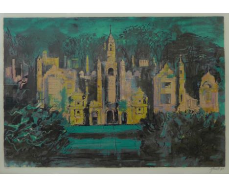 John Piper (1903 - 1992), Harlaxton Manor, signed limited edition lithograph, no. 79/100, 51 x 71cms, framed* Please note DAC