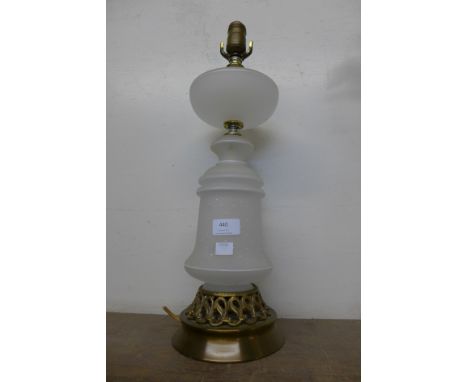 A decorative table lamp