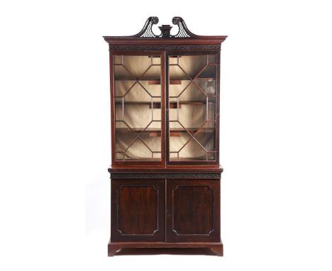 A PAIR OF MAHOGANY BOOKCASE CABINETS IN GEORGE III STYLE LATE 19TH CENTURYEach 245cm high, 123cm wide, 49cm deep Condition Re