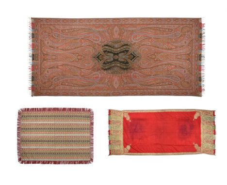 A GROUP OF TWO EASTERN TEXTILESComprising a middle eastern woven shawl/spreadand a 19th century Indian paisley shawlProvenanc