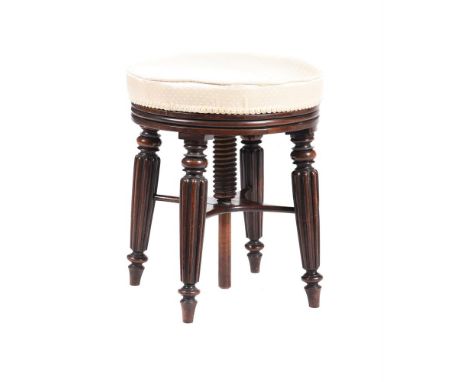 Y  A GEORGE IV ROSEWOOD REVOLVING PIANO STOOL IN THE MANNER OF GILLOWSCIRCA 183045cm high (at its lowest)Together with a 19th