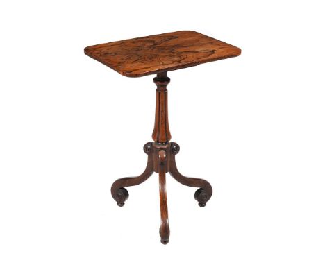 Y A WILLIAM IV ROSEWOOD TRIPOD OCCASIONAL TABLECIRCA 1835, IN THE MANNER OF GILLOWSThe tilt top above a reeded pillar and scr