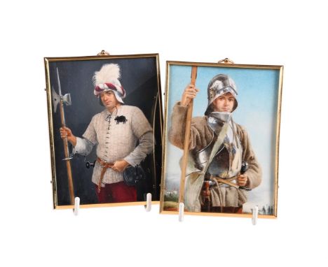 MICHAEL BARTLETT RMS (1922-2008)TWO PORTRAIT MINIATUES OF 15TH CENTURY ITALIAN MERCENARIESOil on Ivorineinitialled and dated 