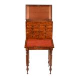 A VICTORIAN POLLARD OAK AND OAK TABLE TOP WRITING OR ARTISTS CABINET