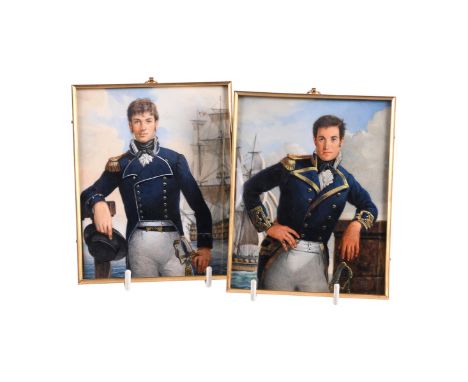 MICHAEL BARTLETT RMS (1922-2008) TWO PORTRAIT MINIATURESLieutenant RN, Junior Captain RN (2)Oil on ivorineinitialled and date
