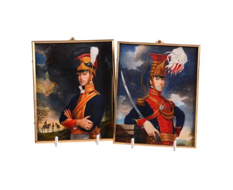 MICHAEL BARTLETT RMS (1922-2008) TWO PORTRAIT MINIATURESRoyal Horse Guards, Officer 12th Lancers (2)Oil on ivorineinitialled 