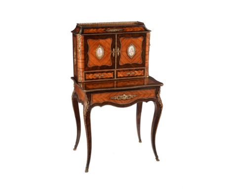 Y A NAPOLEON III KINGWOOD AND ROSEWOOD BONHEUR DU JOURCIRCA 1870119cm high 71cm wide, 47cm deepCondition Report: Marks, knock