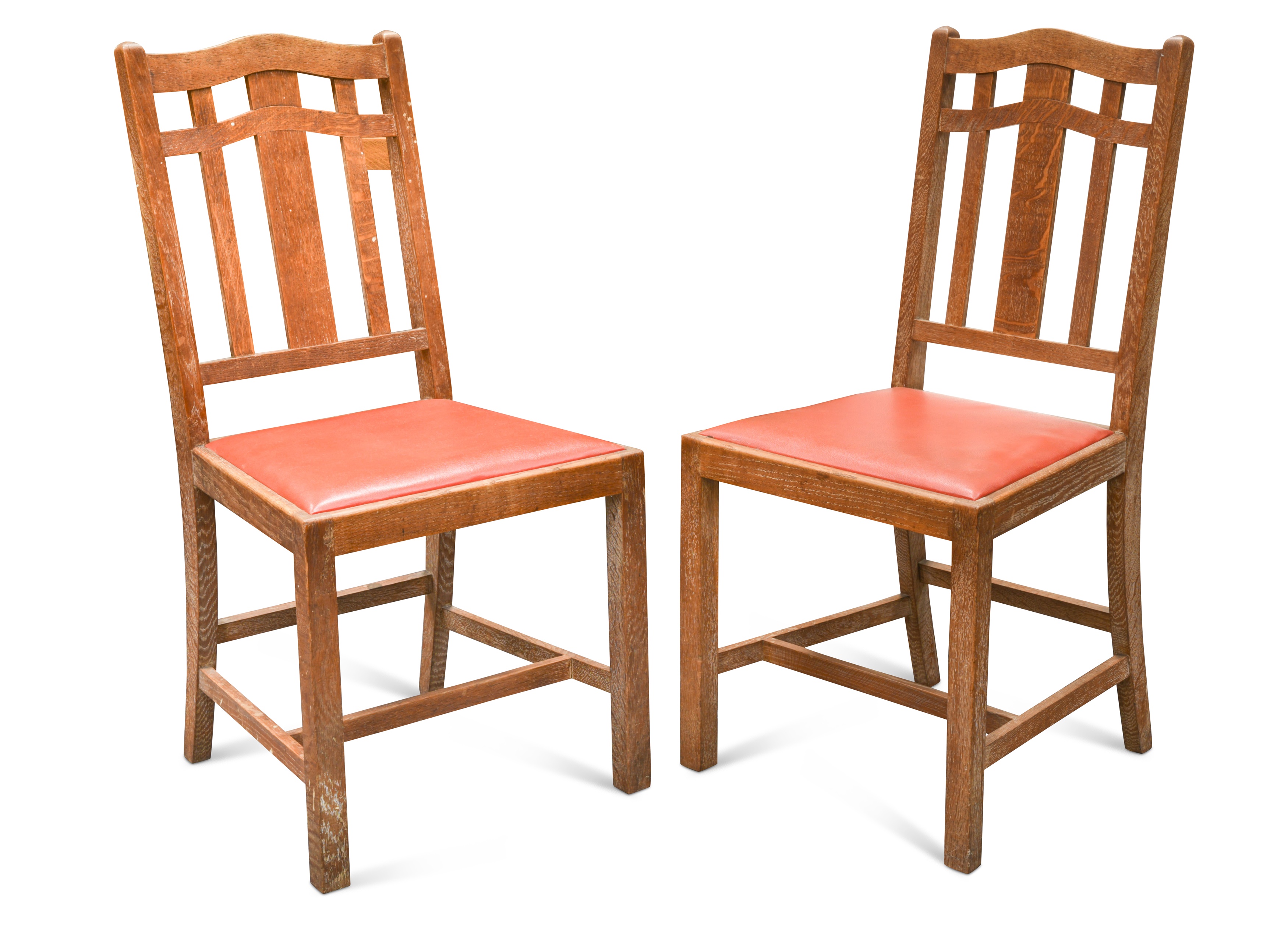 A set of six Heal's limed oak dining chairs, circa 1930, in Cheffins