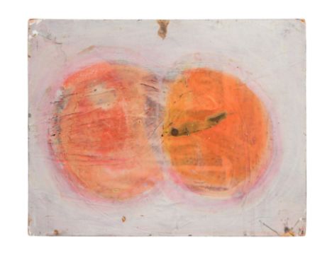 Floating Forms in Orange and Pink oil on board 25.5 x 32.5cm, unframedFootnote: Provenance: Acquired directly from the artist