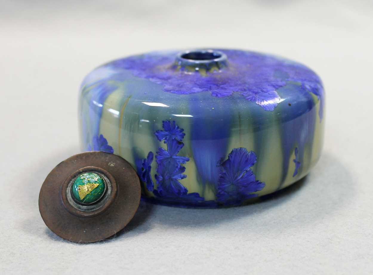 A Royal Doulton crystalline glaze scent bottle and stopper, in